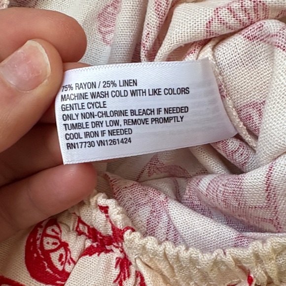 Wild Fable Red Seashell Pull-On Linen Drawstring pants. - Picture 6 of 12